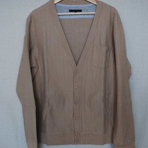 Men’s herringbone knit cardigan sweater